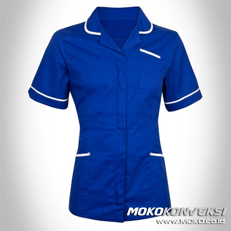 pakaian rumah sakit seragam perawat warna biru putih model baju dinas kesehatan