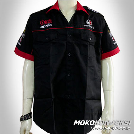 Jual Baju Atasan Model Kemeja Seragam Crew aprilia racing pit shirt