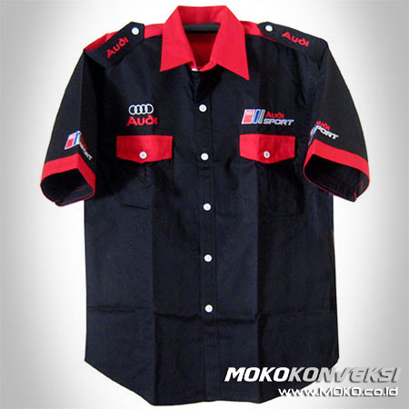 Model Baju Kemeja Seragam Lapangan audi racing team shirt