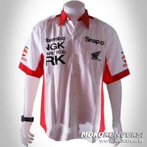 Jual Kemeja Putih Pria Online Kemeja Pria Branded | Seragam Kru Honda Repsol | Motorcycle Shirt