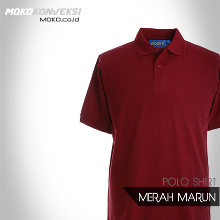 Model Baju Kaos Kerah Keren Polo Shirt polos warna merah MARUN
