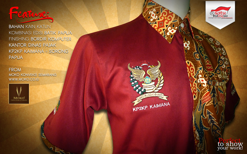 Desain Baju Batik Kantor Dinas Pajak Sorong Papua