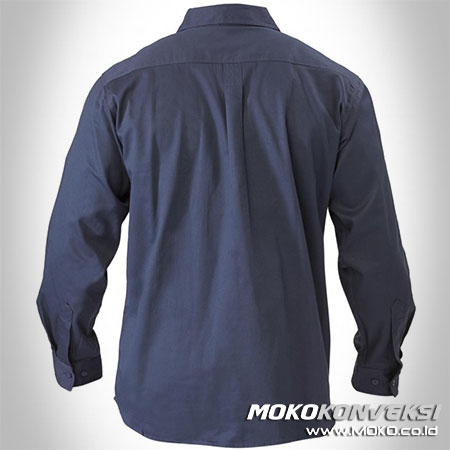Desain Seragam Kerja Wearpack Mekanik Atasan Lengan Panjang Warna Biru Dongker / Navy Polos