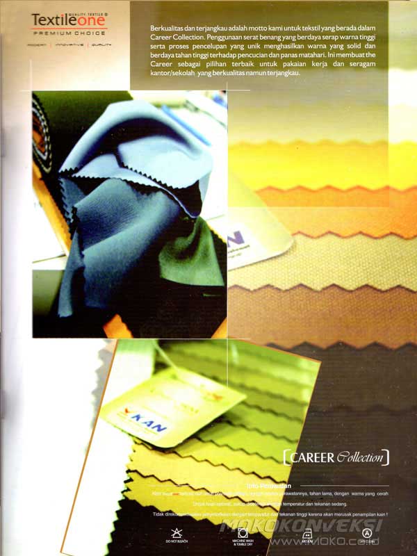 moko konveksi kain chinos cover 3 bahan untuk seragam hotel dengan model seragam kerja terbaru