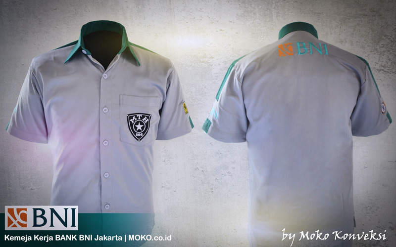 seragam BNI Jakarta desain kemeja modern untuk seragam perbankan