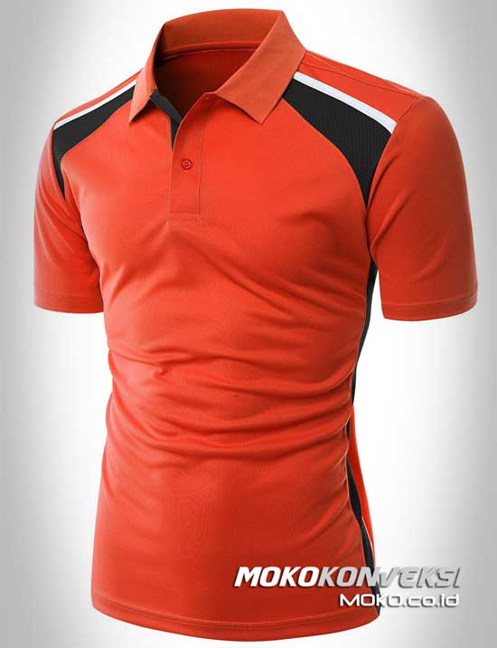 jual kaos seragam desain kaos polo shirt sporty warna merah depan moko konveksi