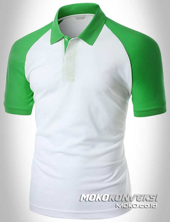 produsen kaos polo shirt raglan warna hijau moko konveksi