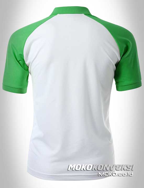 kaos kerah pria terbaru polo shirt raglan warna hijau moko konveksi