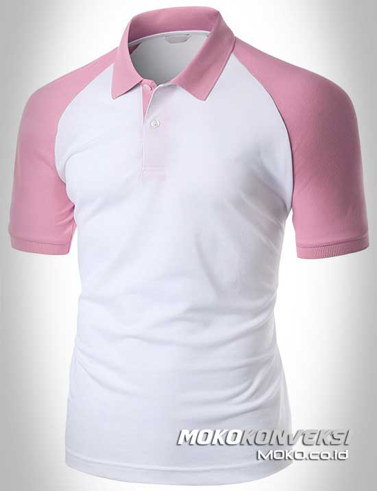 jual polo shirt bahan lacoste polo shirt raglan warna pink moko konveksi
