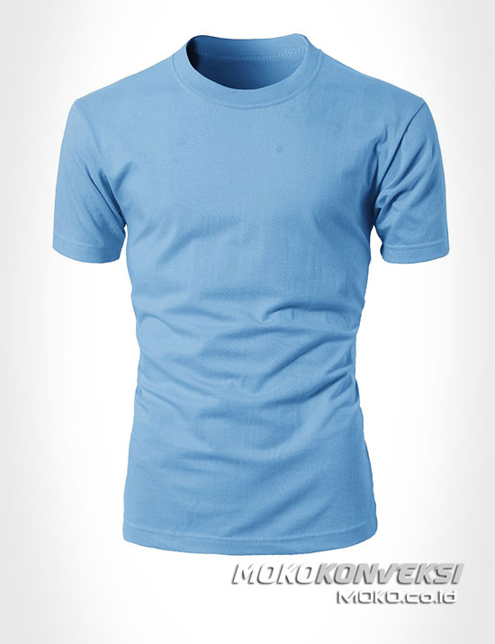 desain baju kaos polos murah warna biru muda - distributor kaos polos moko konveksi
